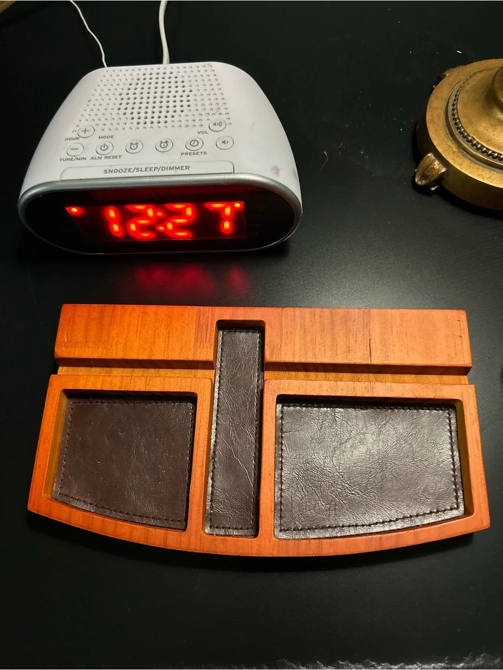 Brown Leather Valet Tray - Minimal Catchall